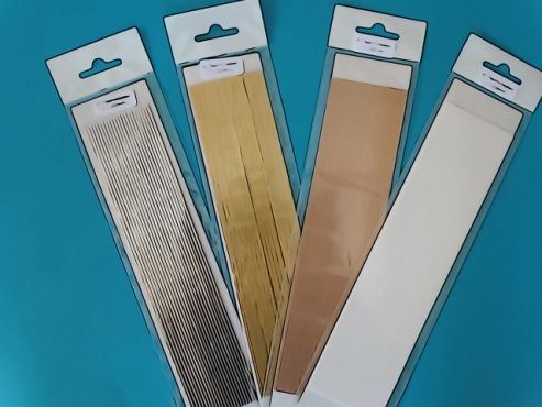 Flachstreifen gold, silber, kupfer und wei - SB Packung