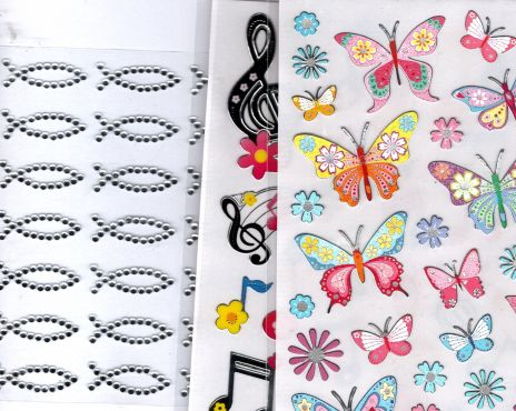 Strass-Stein-Sticker und bunte Sticker
