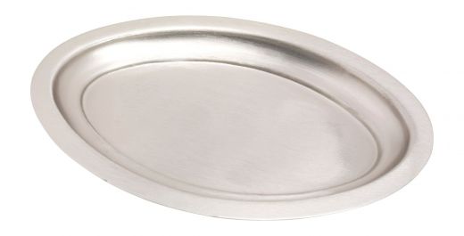 Kerzenteller oval silberfarben matt
