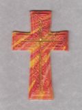 Kreuz Nr. 14 Steinmosaik rot-orange-gold