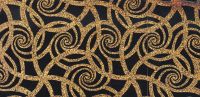 3112-122-79G. Wachsplatte  glitzergold schwarze Ornamente