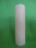 Stumpenkerze 25 % Bienenwachs 250 x 70 mm elfenbein handgeknetet (Marmoreffekt)