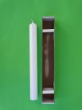 Kommunion-/Taufkerze 400 x 40 mm perlmutt weiss gebrstet  - mit Klarsichtkarton