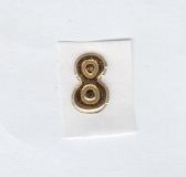 Wachszahl 8  glanzgold 8 mm -Modern-