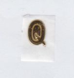 Wachs-Grobuchstabe Q  glanzgold 8 mm -Modern-