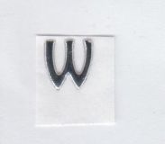 Wachs-Grobuchstabe W  glanzsilber 8 mm -Modern-