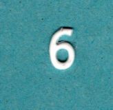 Wachszahl 6  wei 8 mm -Modern-