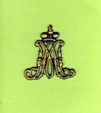 Mariensymbol Nr. 2 / 4,1 cm  dunkelblau-angegoldet