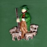 Guter Hirte Nr. 3da -  grn-braun mit Schafherde wei-antik