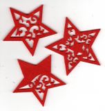 Filzsterne rot - 3er-Set, ca. 7,5 cm - max 3x verfgbar