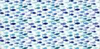 32D73M- Wachsplatte bedruckt - Fische blau-türkis-mint