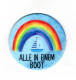 Wachskreis ca. 5,7 cm - Regenbogen - Boot