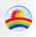 Wachskreis ca. 5,7 cm - Regenbogen - Sonne