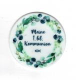 Wachskreis ca. 5,7 cm - Kommunion Bltenkreis grn-blau