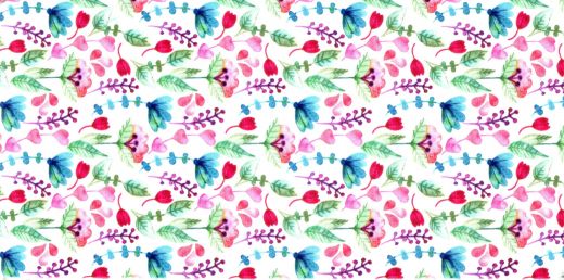 32D836M- Wachsplatte bedruckt- bunte Blumen