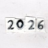 Wachszahl 2026  glanzsilber 8 mm -Classic