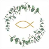 Servietten Eucalyptus Fisch wei
