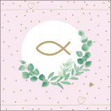 Servietten Kommunion mit Fisch - rosa - max. 1x verf�gbar!!