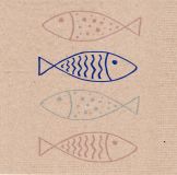 Servietten Natur Fische