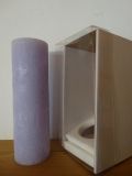 Kerze Edel-Rustik 210 x 66 mm -Flieder -  inkl. Klarsichtkarton- Bitte Beschreibung lesen!