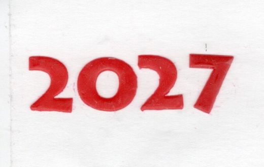 Wachszahl 2027 rot 12 mm