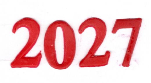 Wachszahl 2027 rot 22 mm