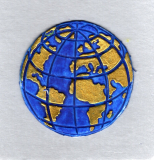 Wachskreis ca. 5,7 cm - Erde, blau-gold