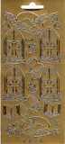 Ziersticker - Fenster - Bibel - Brot - Kelch gold
