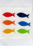 Fische-Set Nr. 1c - bunt   2,1 cm x 0,8 cm