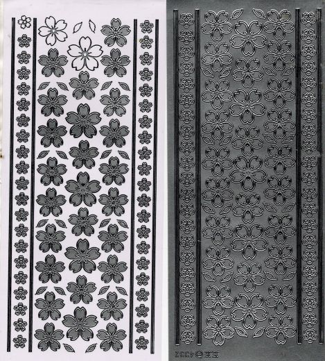 Sticker: Bl�ten I - silber