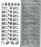 Sticker Schriftzug Frohe Ostern silber