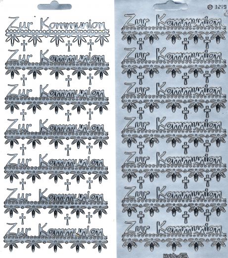 Sticker: Zur Kommunion silber (Auslaufartikel)