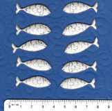 Streufische aus Stoff 10 Stck- wei silber