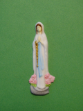 Lourdes-Madonna Nr. 01 / 7 cm wei-bemalt - grauer Sockel