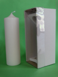 Stumpenkerze elfenbein - 250 x 70 mit Klarsichtkarton