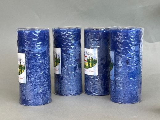 Rustikkerze dunkelblau 140/60mm - 4er-Set (nur noch 1x verf�gbar)