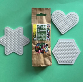 Nabbi Bio Beads Bgelperlen 1000 St. und 3er-Set Legeplatten Stern-Herz-6-Eck - nur noch 2x verfgbar!!