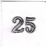 Jubil�umszahl 25  ca. 25 mm  silber - max. 8x verf�gbar!