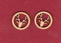 Schmuckteil aus Holz Hirsch 20 mm - 2er-Set - max. 8 Sets verf�gbar