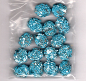 Steinperle (15 St�ck) oval -t�rkis wei�-met. -   12mm x 15 mm  - max 6 Packg.