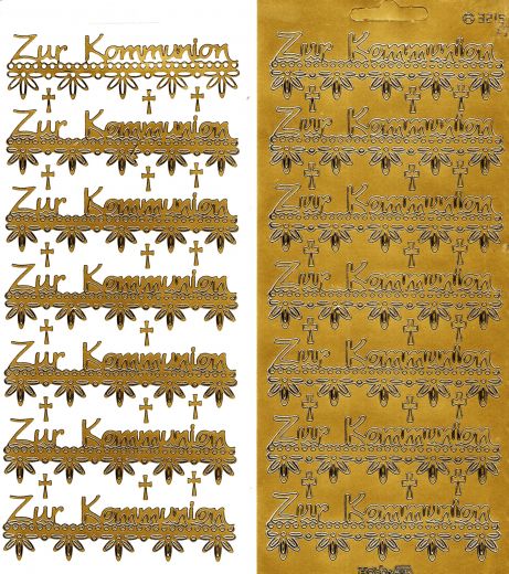 Sticker: Zur Kommunion gold (Auslaufartikel)