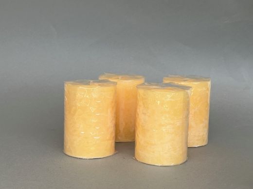 Rustikkerze 4er Set chmpagner (helles honiggelb)  80/60mm (nur noch 2x verf�gbar)