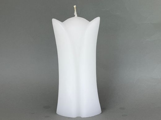 Kerze Tulpe - h ca. 20 cm, Rohling wei� (nur noch 4x verf�gbar)
