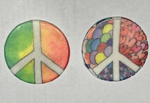 2 Wachskreise ca 5,7 cm- Peace  (nur 1x verf�gbar)