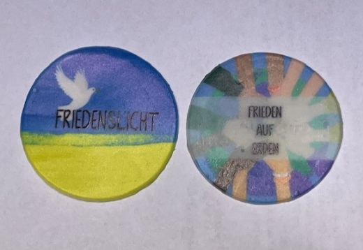 2 Wachskreise ca. 5,7 cm - Frieden (nur 1 Set verf�gbar)