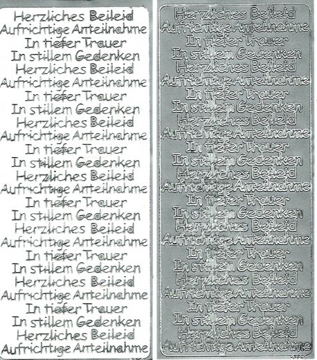 Sticker Trauer - 4 versch. Schriftz�ge - silber