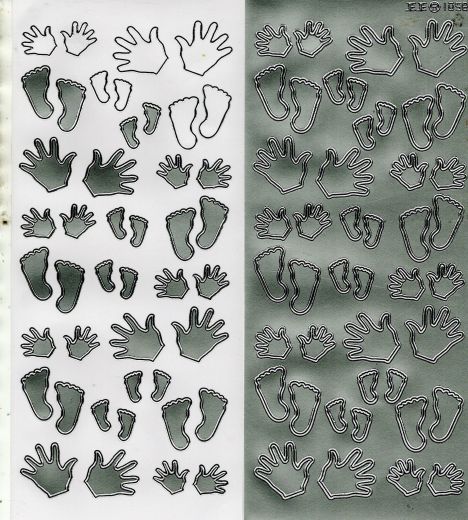 Sticker: H�nde und F��e - silber