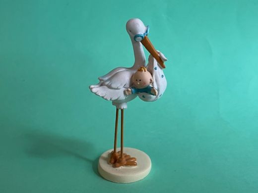 Storch mit Junge(blau) ca. 11,5 cm (max. 3x verf�gbar)