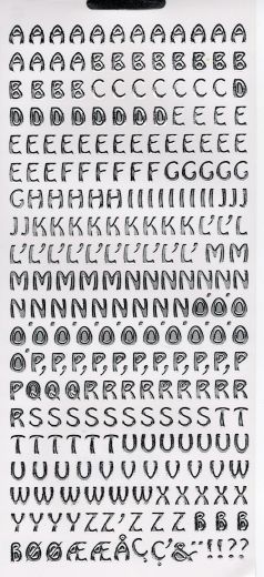 Gro�buchstaben Druckschrift silber mit � und Sonderzeichen