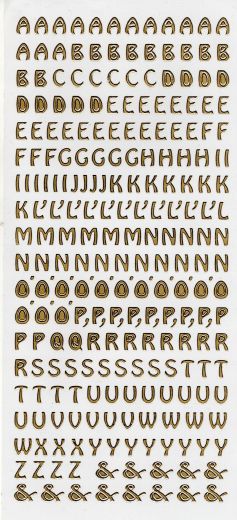 Gro�buchstaben Druckschrift gold mit & - Zeichen